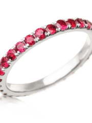 Помолвочное кольцо с дорожкой из рубинов AOG-YMR-0020 из Белое золото от Ювелирный салон Art of glow 1