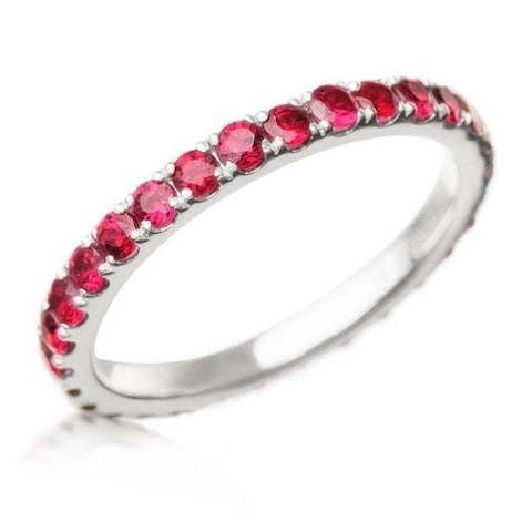 Помолвочное кольцо с дорожкой из рубинов AOG-YMR-0020 из Белое золото от Ювелирный салон Art of glow 1