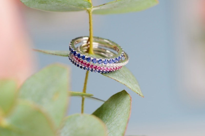 Помолвочное кольцо с дорожкой из рубинов AOG-YMR-0020 из Белое золото от Ювелирный салон Art of glow 2