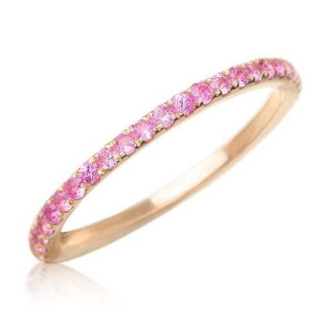 Помолвочное кольцо дорожка с розовыми сапфирами AOG-YMR-0016R из Розовое (красное) золото от Ювелирный салон Art of glow 1