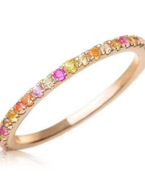 Помолвочное кольцо дорожка с мультисапфирами AOG-YMR-0015 из Розовое (красное) золото от Ювелирный салон Art of glow 1