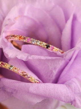 Помолвочное кольцо дорожка с мультисапфирами AOG-YMR-0015 из Розовое (красное) золото от Ювелирный салон Art of glow 2