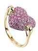 Помолвочное кольцо с сердцем из розовых сапфиров AOF-DR-0022 из Желтое золото от Ювелирный салон Art of glow 1