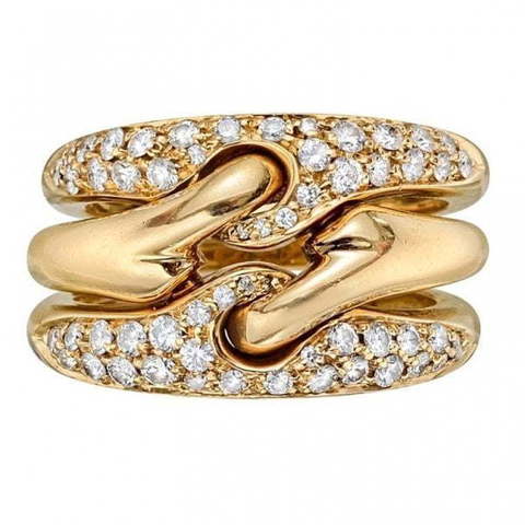 Крупное дизайнерское помолвочное кольцо с бриллиантами AOF-DR-0030 из Розовое (красное) золото от Ювелирный салон Art of glow 1