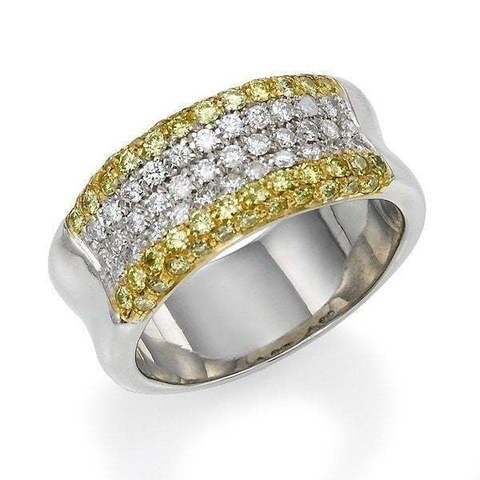 Помолвочное широкое кольцо с бриллиантами AOF-DR-0013 из Белое золото от Ювелирный салон Art of glow 1