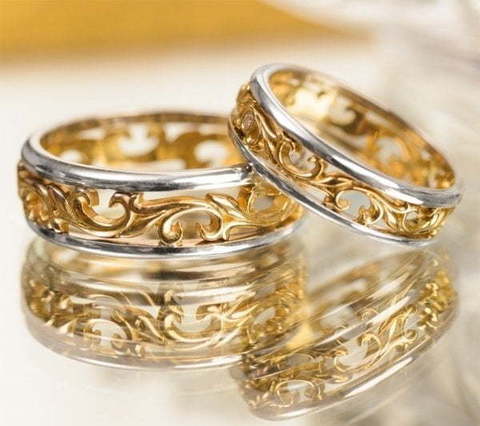 Золотые обручальные кольца AOG-obr-255-1 из Комбинированные от Ювелирный салон Art of glow 1