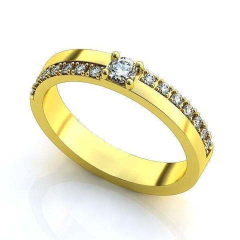 Помолвочное кольцо с бриллиантами AOG-ER-0087 из Желтое золото от Ювелирный салон Art of glow 1