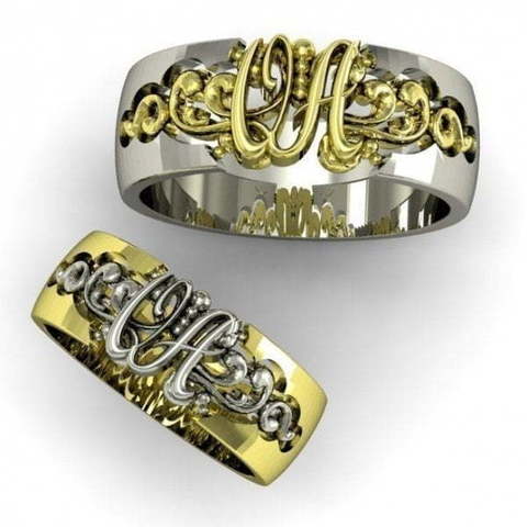 Золотые обручальные кольца AOG-obr-1403-1 из Комбинированные от Ювелирный салон Art of glow 1