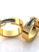 Золотое обручальное кольцо с сапфирами R-KO-1045-1 из Желтое золото от Ювелирный салон Art of glow 1