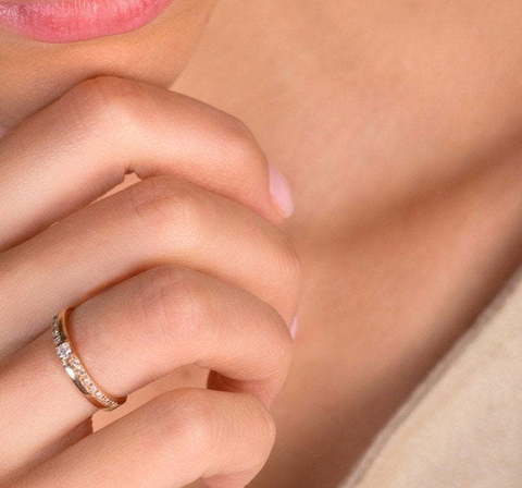 Обручальные кольца с бриллиантами AOG-obr-1332 из Розовое (красное) золото от Ювелирный салон Art of glow 1