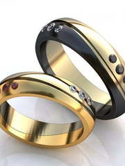 Обручальные кольца с камнями AOG-obr-537 из Комбинированные от Ювелирный салон Art of glow 1