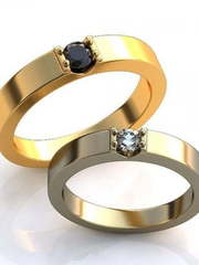 Обручальное кольцо с черным бриллиантом AOG-obr-471 из Желтое золото от Ювелирный салон Art of glow 1