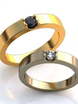 Обручальное кольцо с черным бриллиантом AOG-obr-471 из Желтое золото от Ювелирный салон Art of glow 1