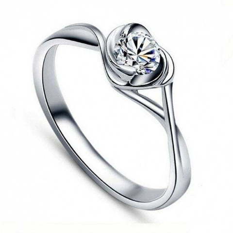 Помолвочное кольцо из белого золота с бриллиантом AOG-ER-0118 из Белое золото от Ювелирный салон Art of glow 1