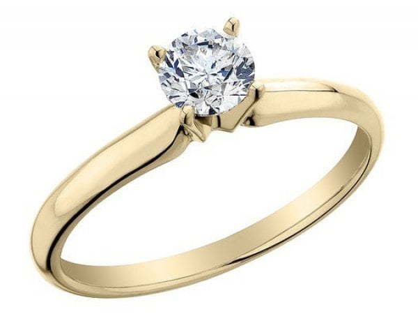 Помолвочное кольцо с центральным бриллиантом AOG-ER-0095 из Желтое золото от Ювелирный салон Art of glow 1