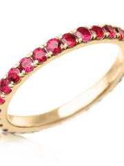 Помолвочное золотое кольцо дорожка с рубинами AOG-YMR-0020Y из Желтое золото от Ювелирный салон Art of glow 1