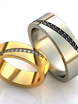 Обручальные кольца с бриллиантовой дорожкой AOG-obr-770 из Белое золото, Желтое золото от Ювелирный салон Art of glow 2