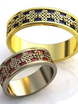 Оригинальные золотые обручальные кольца с эмалью AOG-obr-697 из Желтое золото от Ювелирный салон Art of glow 1