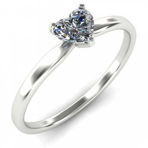 Помолвочное кольцо с бриллиантом огранки сердце AOG-ER-0119 из Белое золото от Ювелирный салон Art of glow 1