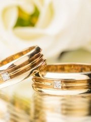 Обручальные кольца с квадратным бриллиантом AOG-obr-048 из Комбинированные от Ювелирный салон Art of glow 1