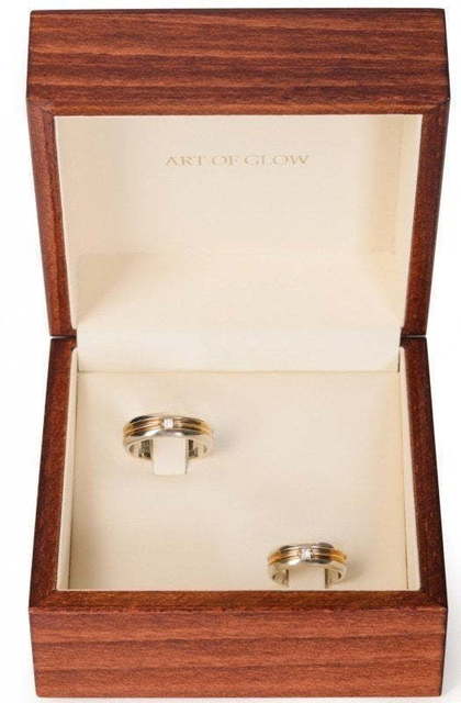 Обручальные кольца с квадратным бриллиантом AOG-obr-048 из Комбинированные от Ювелирный салон Art of glow 2