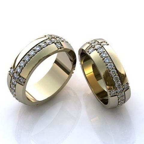Обручальные кольца с бриллиантами R-KO-1087 из Желтое золото от Ювелирный салон Art of glow 1