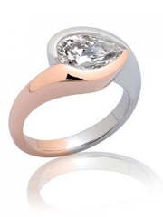 Помолвочное кольцо из бело-красного золота с бриллиантом AOG-ER-0104 из Комбинированные от Ювелирный салон Art of glow 1
