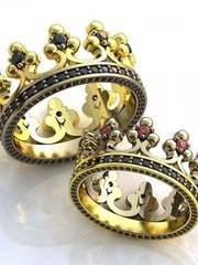 Обручальные золотые кольца в виде короны AOG-obr-803 из Комбинированные от Ювелирный салон Art of glow 1