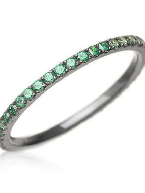 Помолвочное серебряное кольцо дорожка с зелеными фианитами AOG-YMR-0011S из Серебро от Ювелирный салон Art of glow 1