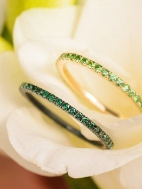 Помолвочное серебряное кольцо дорожка с зелеными фианитами AOG-YMR-0011S из Серебро от Ювелирный салон Art of glow 2