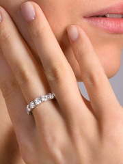 Золотое обручальное кольцо с дорожкой камней AOG-WR-0026-CZ из Белое золото от Ювелирный салон Art of glow 2