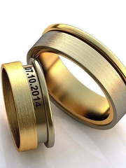 Обручальные кольца с датой свадьбы AOG-WR-0035 из Комбинированные от Ювелирный салон Art of glow 1