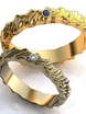 Обручальные кольца с камнями AOG-obr-097 из Желтое золото от Ювелирный салон Art of glow 1