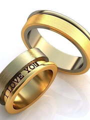 Обручальное кольцо с надписью i love you AOG-obr-055 из Комбинированные от Ювелирный салон Art of glow 1