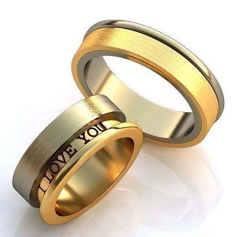 Обручальное кольцо с надписью i love you AOG-obr-055 из Комбинированные от Ювелирный салон Art of glow 1