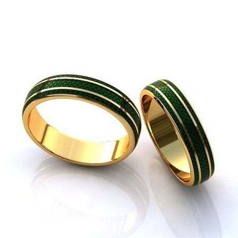 Обручальные кольца с эмалью R-KO-1005 из Желтое золото от Ювелирный салон Art of glow 1