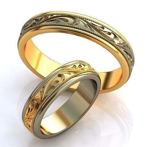 Обручальные кольца из двух видов золота AOG-obr-156 из Комбинированные от Ювелирный салон Art of glow 1