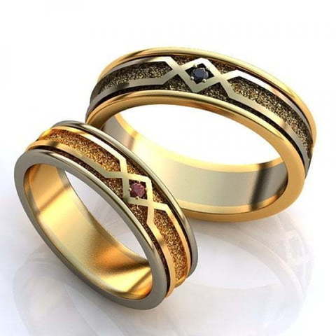 Обручальные кольца с драгоценными камнями AOG-obr-802 из Комбинированные от Ювелирный салон Art of glow 1