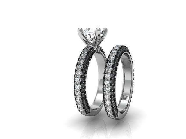 Обручальное и помолвочное кольца AOG-WRB-010-A из Белое золото от Ювелирный салон Art of glow 2