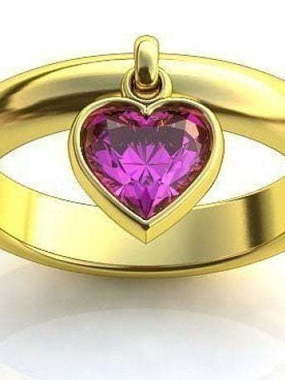 Помолвочное кольцо с сердцем из аметиста AOG-ER-0069 из Желтое золото от Ювелирный салон Art of glow 1