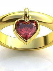 Помолвочное кольцо с рубиновым сердцем AOG-ER-0067 из Желтое золото от Ювелирный салон Art of glow 1