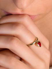Помолвочное кольцо с рубиновым сердцем AOG-ER-0067 из Желтое золото от Ювелирный салон Art of glow 2