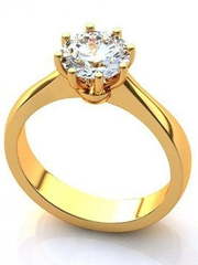 Золотое помолвочное кольцо с крупным бриллиантом AOG-CER-510 из Желтое золото от Ювелирный салон Art of glow 1