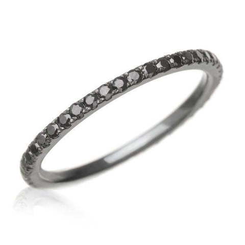 Помолвочное кольцо дорожка с черными бриллиантами AOG-YMR-0013 из Белое золото от Ювелирный салон Art of glow 1