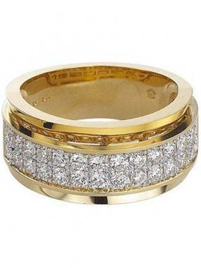 Помолвочное кольцо с бриллиантовой дорожкой AOF-DR-0024 из Желтое золото от Ювелирный салон Art of glow 1