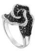 Стильное помолвочное кольцо с белыми и черными бриллиантами AOF-DR-0034 из Белое золото от Ювелирный салон Art of glow 1