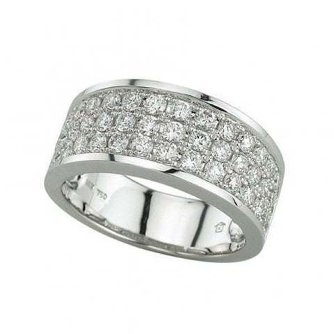 Обручальное кольцо с россыпью бриллиантов в белом золоте AOF-DR-0038 из Белое золото от Ювелирный салон Art of glow 1