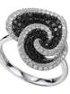 Помолвочное кольцо с россыпью черных и белых бриллиантов AOF-DR-0033 из Белое золото от Ювелирный салон Art of glow 1