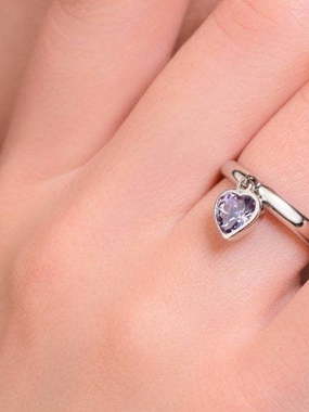Помолвочное кольцо с сердцем AOG-YMR-0041S из Серебро от Ювелирный салон Art of glow 2