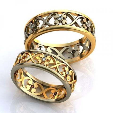 Обручальные кольца с бриллиантами AOG-obr-567 из Комбинированные от Ювелирный салон Art of glow 1